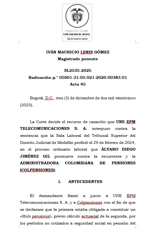 articulo20's tweet photo. SENTENCIA RECOMENDADA 🗣 

#Laboral

La obligación del empleador de obtener un consentimiento informado antes de suspender los aportes a pensión cuando el trabajador cumple los requisitos para jubilarse
 
SENT: SL2535-2025 | RAD: 05001-31-05-021-2020-00383-01 https://t.co/PQtIq6S0aN