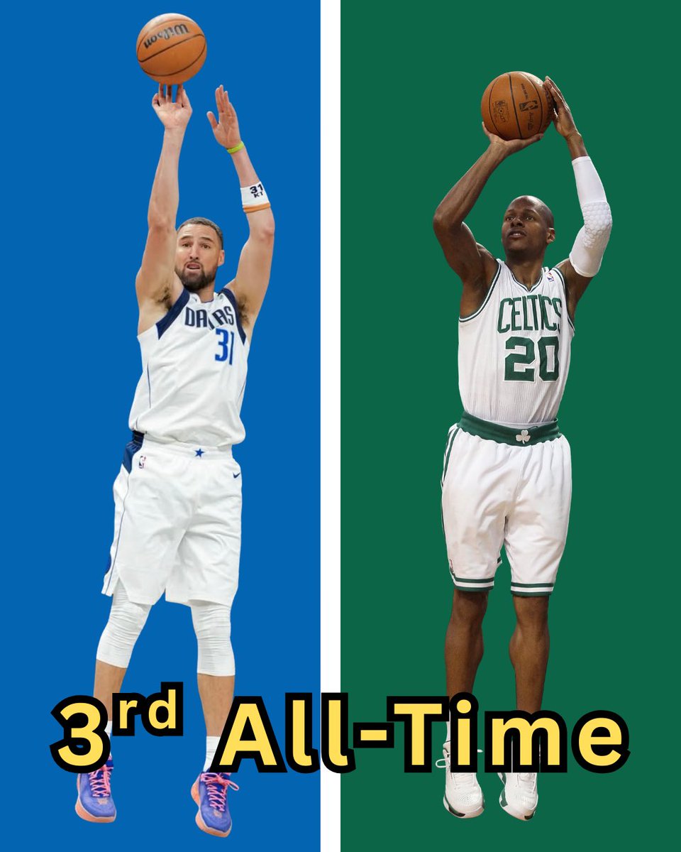 Klay Thompson has passed Ray Allen for the 3rd-most combined 3-pointers in regular season and playoffs 🏀🔥

#MFFL