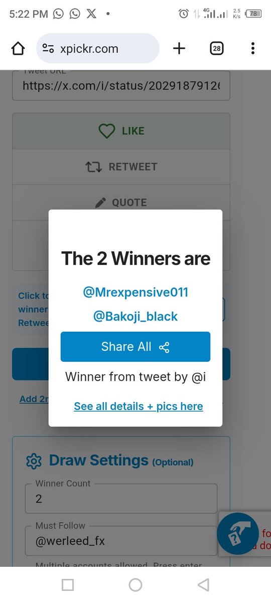 Congrats xpickr Winners - built by <a href="/xpickr/">Xpicker2</a> - <a href="/Mrexpensive011/">Mrexpensive</a> <a href="/Bakoji_black/">Bakoji yaya</a> xpickr.com/draw/177281414… #xpickr
Open ticket on discord to claim your account
Congrats 🥀