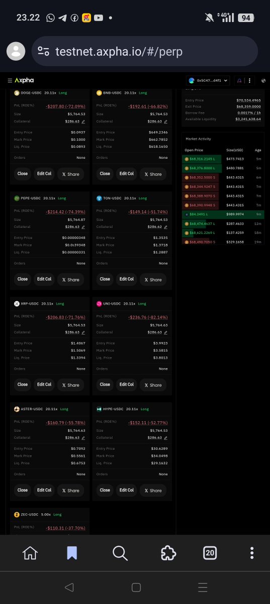 ipengweb3's tweet image. Testing perps on Axpha testnet and honestly… my portfolio looks like a battlefield right now 😅

Still exploring and pushing the limits of the system. Testnet is exactly for this: break things, learn, and improve.

#AXPHA @axpha_io