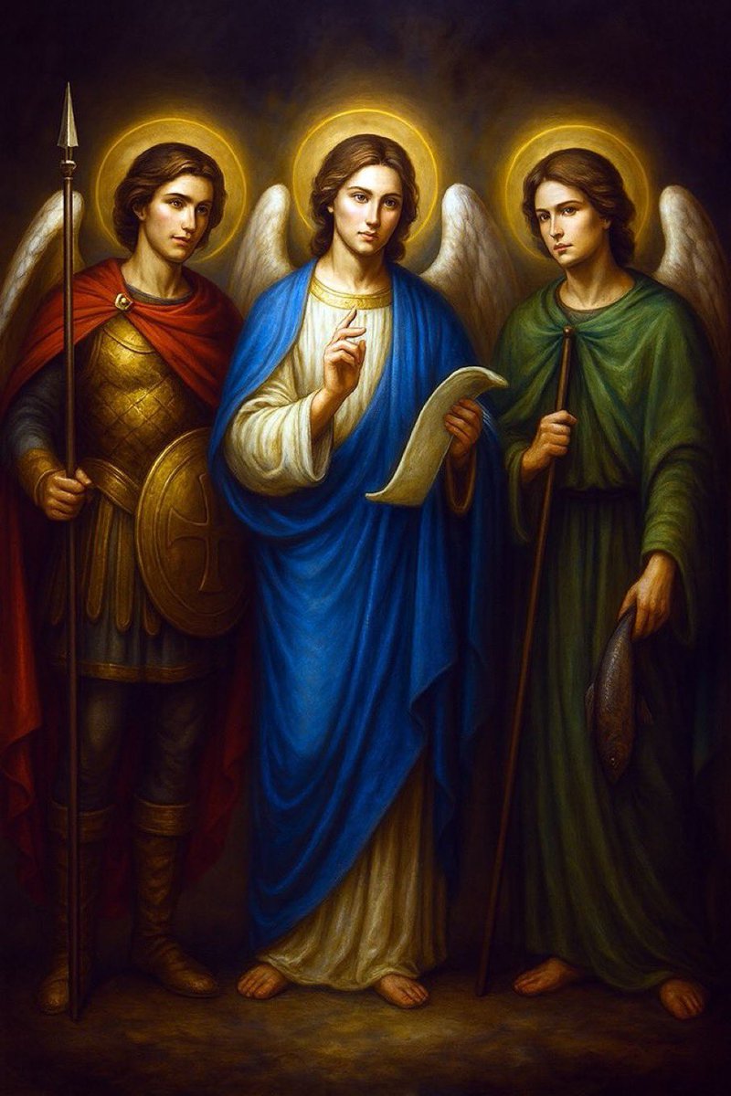 Faithful2Pray's tweet photo. Saint Michael, Saint Raphael, and Saint Gabriel, intercede for us.🙏🏻 https://t.co/nsUPgk15OI