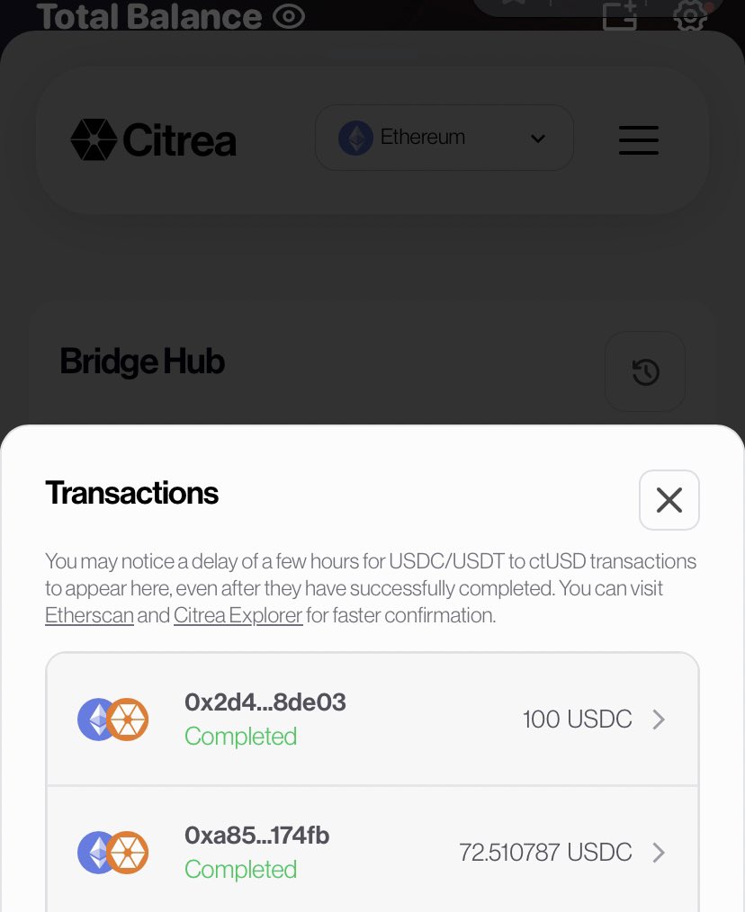 0xjovincy's tweet photo. Today on @citrea_xyz I bridged in 100usdc from eth chain to @citrea_xyz mainnet using the official bridge powered by layerzero and it was fast smooth and cheap.

The funds arrived in few minutes after transaction was completed. https://t.co/woZIAV3RiH