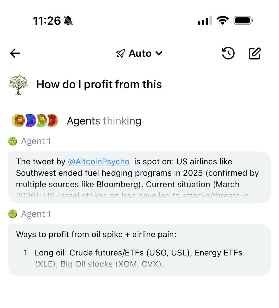 X apparently has agents thinking together ? :)