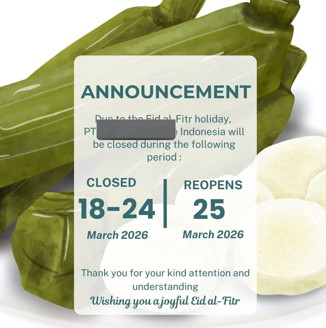 Setelah undangan buber desain tahlilan skrg disuruh bikin pengumuman libur lebaran. 
Desainnya lebaran bgt bukan? Bukannnnnnnnn