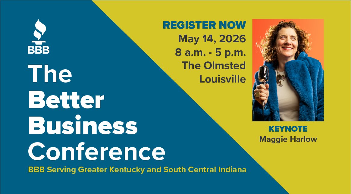 bbbkyin's tweet photo. Take your business to the next level with expert advice from the speakers at this year' Better Business Conference! Featuring Maggie Harlow as our keynote speaker. Register now: https://t.co/ogs5edUz3Y https://t.co/YxBrF1xbOZ
