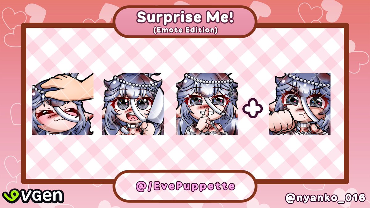 nyanko_016's tweet photo. (3/3) last finished batch Surprise Me Emotes on #VGen for February thanks so muchhhh ヽ(•ω•ゞ) 

more commish to us artists ✨️✨️✨️✨️

@EvePuppette @sodapop3339 @Octavius_Luna_

#VGenComm #smallartists  #VGenArtist #artmoots #evepuppettart  #VGenOpen https://t.co/0HvlDJqDCm