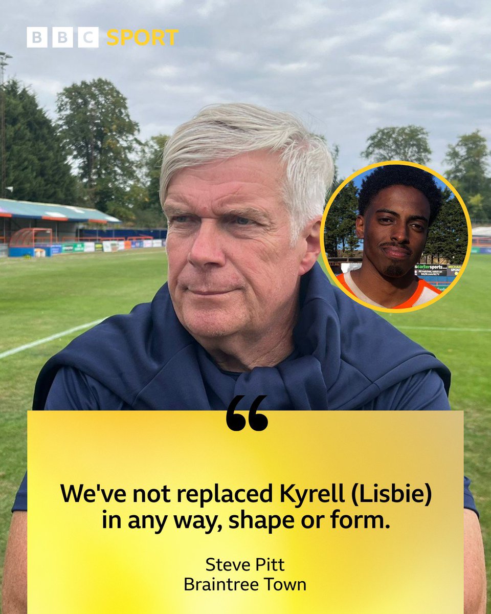 BBCEssexSport's tweet photo. LISTEN ⚽️

@braintreetownfc boss Steve Pitt on defeat to Gateshead, a lack of goals in the team and the visit of Wealdstone.

🔊https://t.co/9Dz9kkVKfg https://t.co/SUrASgEay1