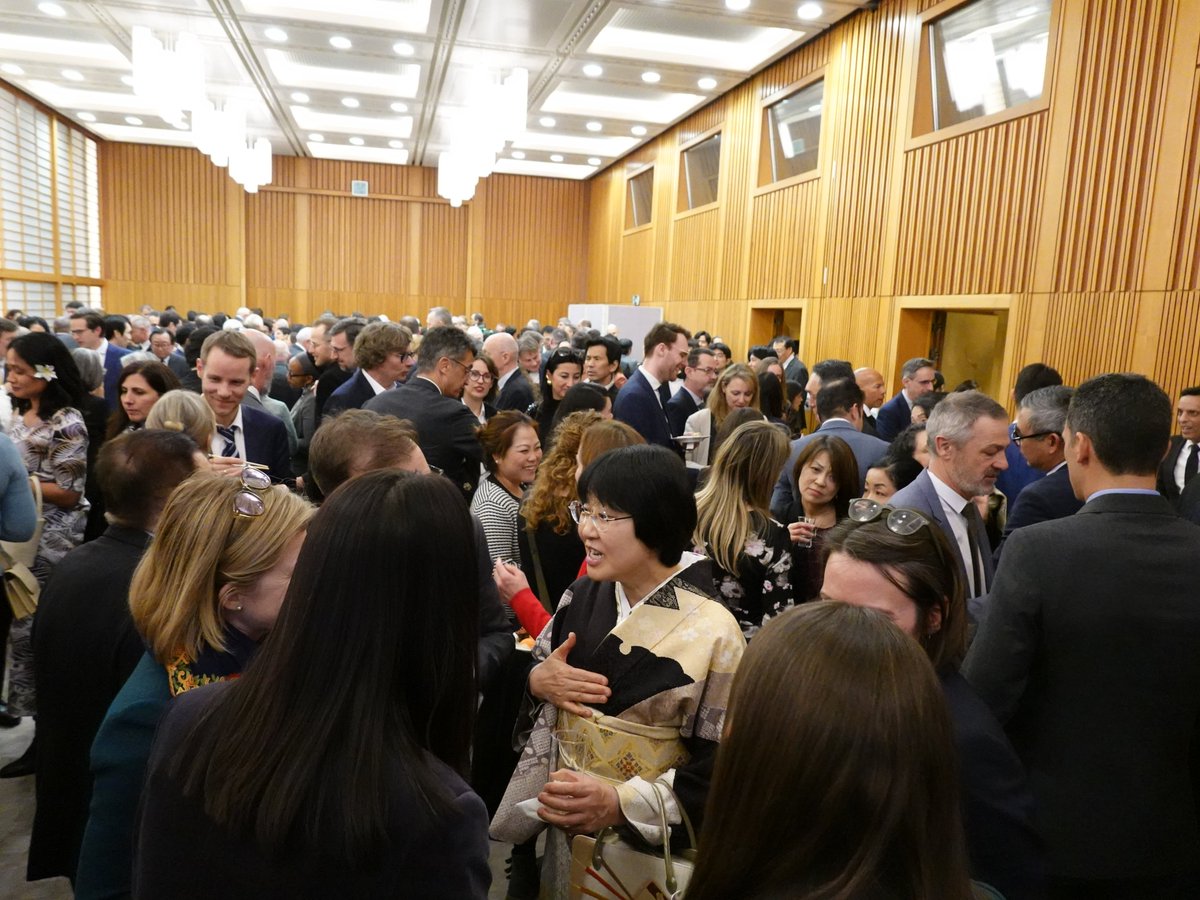 JapanDelCD's tweet photo. On 4 March, the Emperor of Japan’s Birthday Reception was held, co-hosted by Amb Ichikawa, Amb Oike, Amb Nagai, and Consular Chief Hagino. Approximately 430 guests from other Permanent Missions and international organizations in Geneva attended. https://t.co/ba1Fy6Z8A0