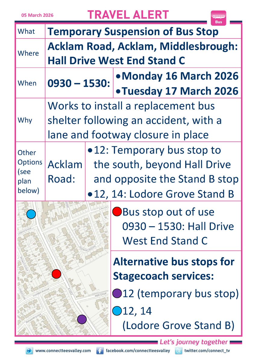 connectteesvalley.com/data/travelale… <a href="/MbroCouncil/">MiddlesbroughCouncil</a> <a href="/StagecoachNE/">Stagecoach NorthEast</a>