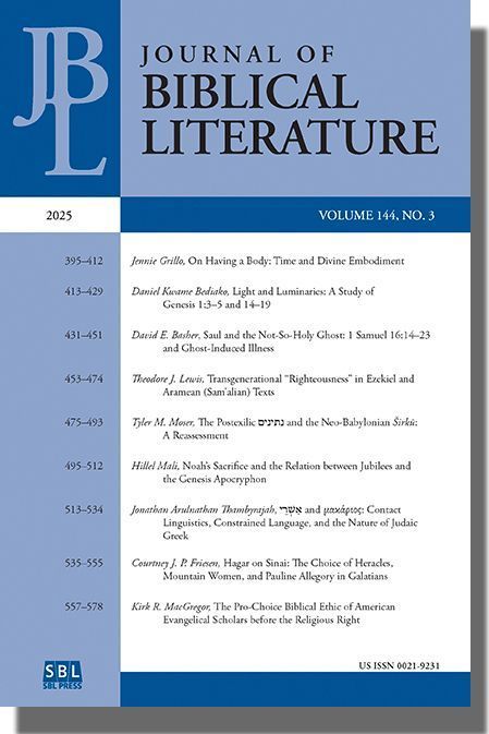 SBLPress's tweet photo. Read “On Having a Body: Time and Divine Embodiment" by Jennie Grillo  in #JBL144.3. Access the article online using your SBL username and password. https://t.co/xFSOottnoR.  #WomensHistorySBL26 https://t.co/3gtw1jibL7