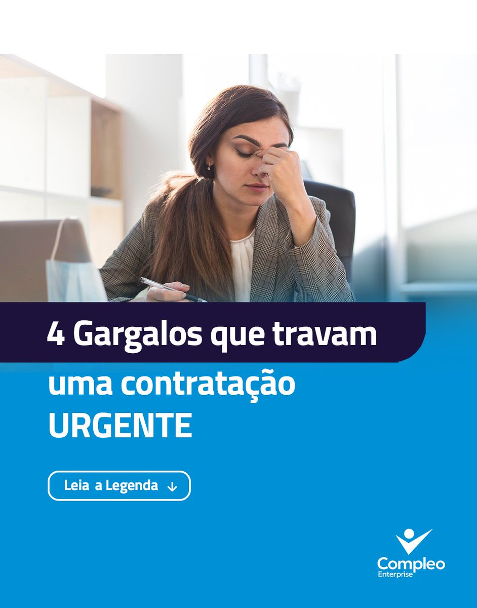 CompleoSoftware's tweet photo. Urgência na contratação expõe o processo: abertura lenta, triagem manual, gestor no WhatsApp e candidato sem retorno. Um ATS flexível organiza o fluxo e acelera decisões sem perder controle. Qual gargalo te trava hoje? https://t.co/a0XRUg3Kie