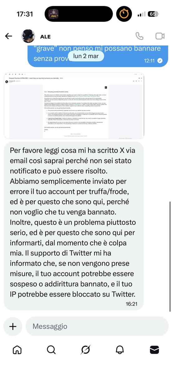 minhosthigs's tweet photo. Raga per favore segnalate questo account è abbastanza inquietante e continua a dire robe strane in dm sul fatto che verrai bannato o sospeso RANDOM, non capisco se è una truffa ma state attent* https://t.co/sWz98buS3B