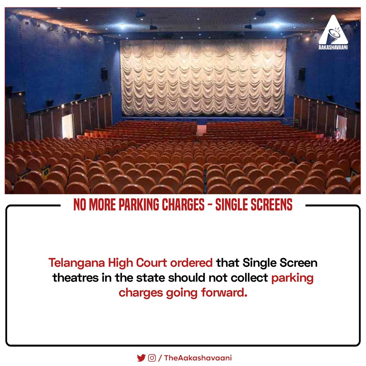 TheAakashavaani's tweet photo. Telangana - No More Parking Charges!! https://t.co/teTUPA9Noz