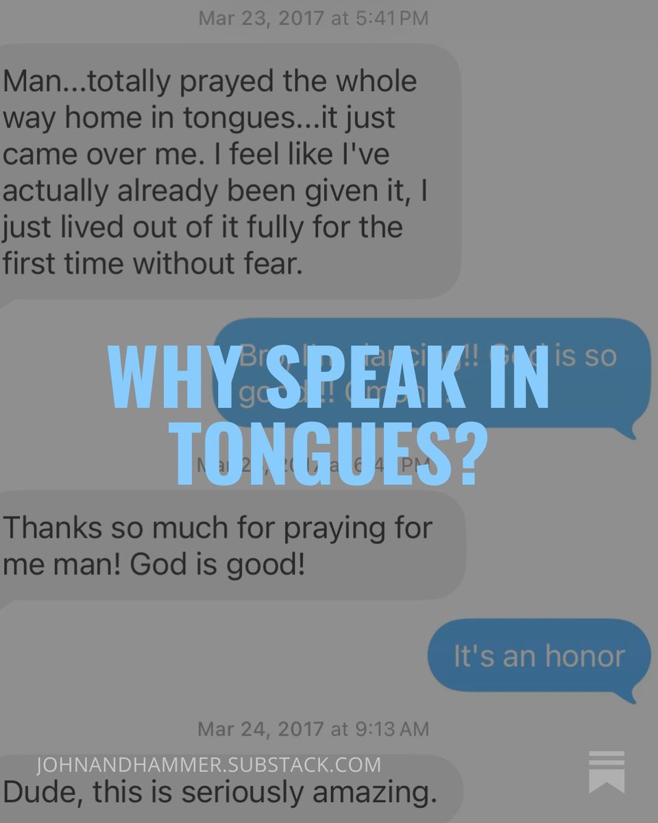 Johnandhammer's tweet photo. Why Speak in Tongues? My new article is up with 10 reasons Christians ought to pursue this glorious gift. https://t.co/ixWz76T7vF https://t.co/NiOkuXkkvA