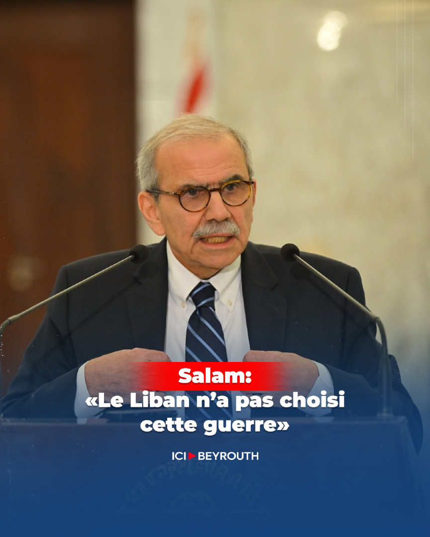 Icibeyrouthnews's tweet image. Le Premier ministre Nawaf Salam rappelle que la décision de faire la #guerre ou la #paix appartient uniquement à l’État.
Face à l’#escalade israélienne, le gouvernement travaille avec ses partenaires internationaux pour protéger les citoyens et les biens.
Salam met en garde