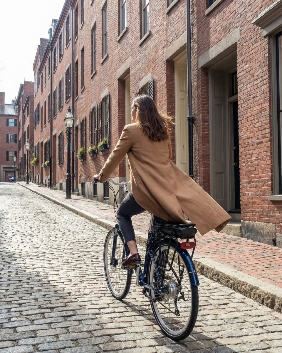 FifieldBikes's tweet image. Atlantic Navy 🤝 Camel Cashmere. The Seaside 3.0 is proof that your commute can actually be the best part of your outfit. Elegant, intuitive, and built for the Boston streets. 🚲🏙️ #FifieldStyle #EbikeStyle
