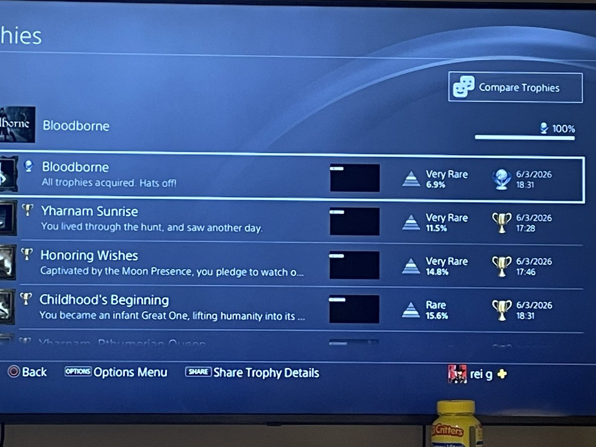 butchghostrider's tweet photo. IFUCKING DID IT LETS FUCKING GOOOOO #BloodbornePlatinum https://t.co/hSkiDbOSD4