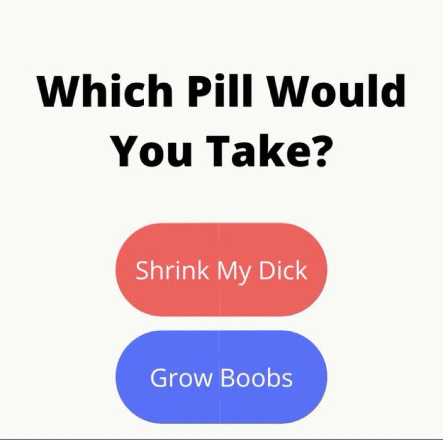 FeminizingP's tweet photo. INTERACTIVE SESSION 

Which pills would you take/purchase for sissy?
A) RED ❤️
B) BLUE 💙
C) BOTH ❤️💙 https://t.co/AjSayPmZpA