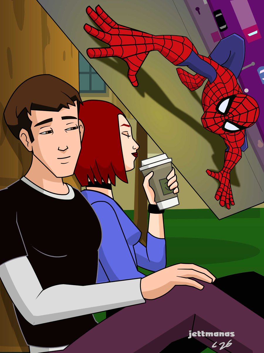 Enjoyed the 13 ep '03 CG Spider-Man: The New Animated Series (despite the end). 😐Unique art style &amp; mature themes. Rights to Marvel. #Spiderman #animation #marvelfanart #fanart #FanArtFriday #SpiderManTheNewAnimatedSeries #maryjanewatson #Marvel