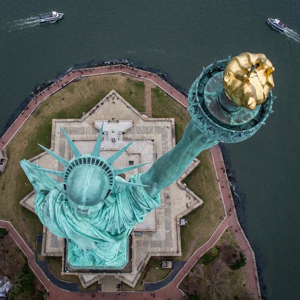 Top-down Statue of Liberty