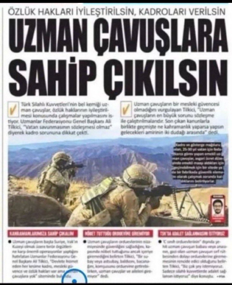 Türk milletinin onuru, devletin gücü ve Türk Silahlı Kuvvetleri’nin bel kemiği uzman çavuşlar. 

Her biri, sırtında üniformasıyla sadece bir görev değil; bir milletin güvenini, duasını ve umudunu taşır.

Şehit düşenlerin hatırası, gazilerin onurlu mücadelesi ve görev başındaki