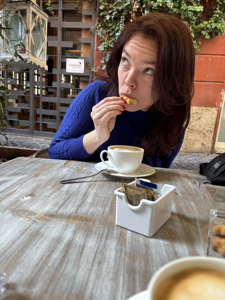 Loving my European trip  🥰❤️ Found this great Cafe in Rome with epic cappuccinos ☕️ I am sorry I have not been posting very often. Please don’t be mad at me 🙏😘#dreamgirl #vacation