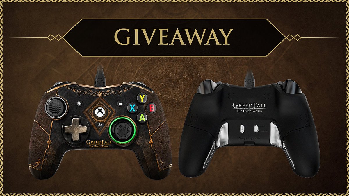 With the GreedFall: TDW full release arriving next week, we’re celebrating with a customized controller giveaway! 🎮

RT + follow for a chance to win.

The giveaway runs from the 6th to the 13th of March. 🥳

Read the rules here: bit.ly/GFTDWRULES