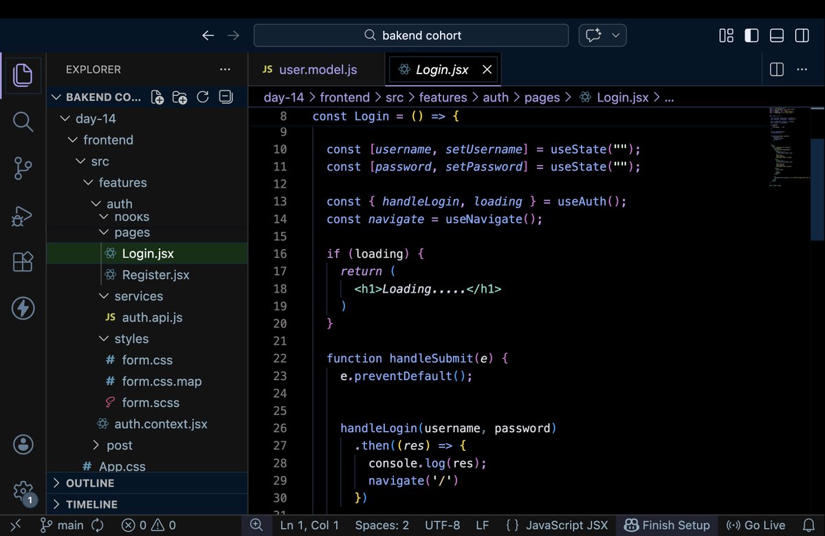 devHamza03's tweet photo. 📅 Day 121 of Web Dev

After completing the backend authorization APIs, today I practiced implementing the React 4 layer architecture and folder structure.

Finished the setup, though I still have a few confusions. More practice ahead to strengthen my understanding.

@sheryians_ https://t.co/xgQKFfKfG7