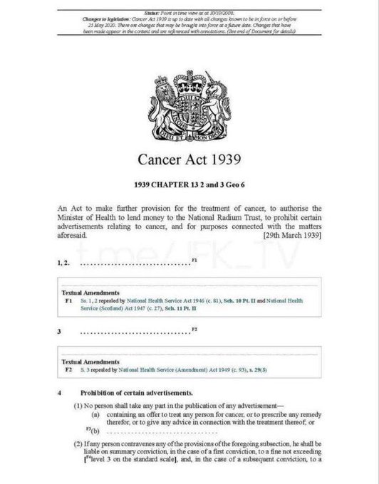 🚨 EXCLUSIVE REVEAL: The Cancer Act of 1939 EXPOSED – They Made It ILLEGAL to Even Say “CURE CANCER”

🚨 CANCER CURES were never lost — they were outlawed. The 1939 Act made it a crime to say “CURE CANCER.” Now we expose everything.

🚨 UK AND U.S. MADE IT A CRIME TO SPEAK ABOUT