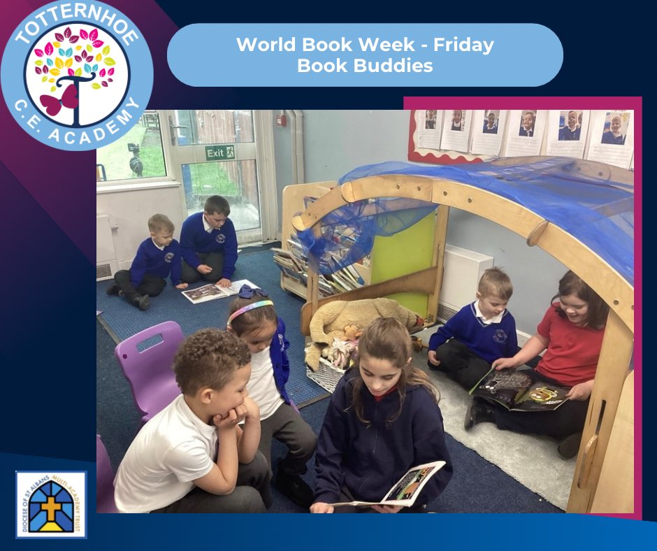 TotternhoeCE's tweet photo. 📚 World Book Week - Friday 

We finished our amazing book filled week with Book Buddies. The classes mixed and read to each other, the younger ones listening intently whilst the older ones proudly read their chosen stories. https://t.co/kePaLUkoDd