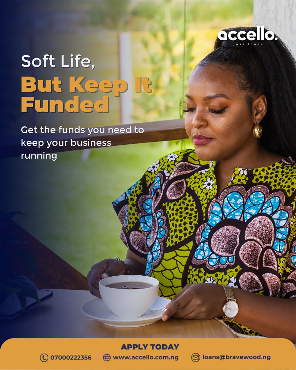 Accello_ng's tweet photo. Soft life isn’t only for weekends.
Your business deserves it too.

With Accello, you can access the funding your business needs without the usual headaches.

Send us a DM to get started.

#Accello #JustLoans #BusinessLoans #QuickLoans https://t.co/EsGU4YB3FM