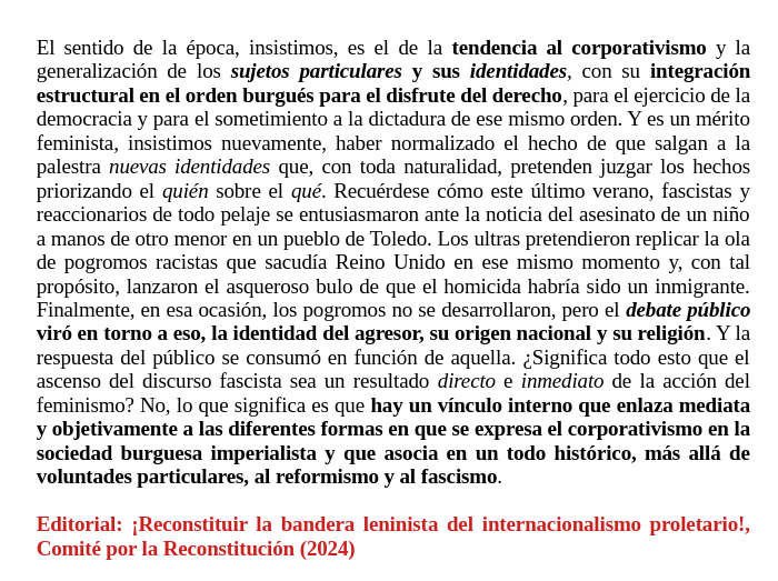 ZheIeznyakov's tweet photo. En lo ideológico, el feminismo ha normalizado un modo de pensar culturalista-esencialista-identitario, que hoy es moneda de cambio común entre los nuevos fascismos y lo utilizan para lubricar su propio corporativismo ultra: https://t.co/xjya06RneH