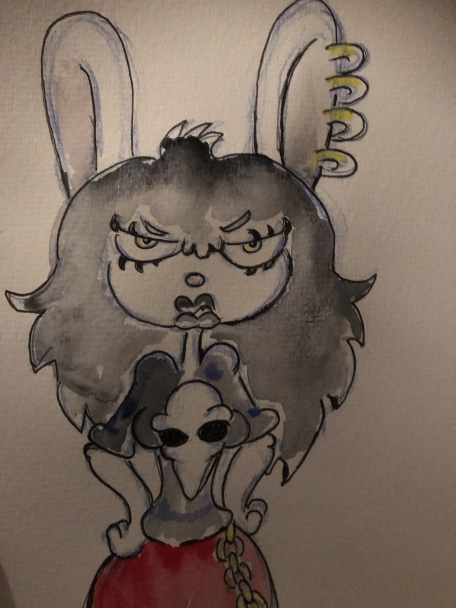 deviantart.com/krispinus/art/… #watercolor #watercolors #orginalcharacter #traditionalart #traditionaldrawing #inked #anthro #bunny #bunnygirl
