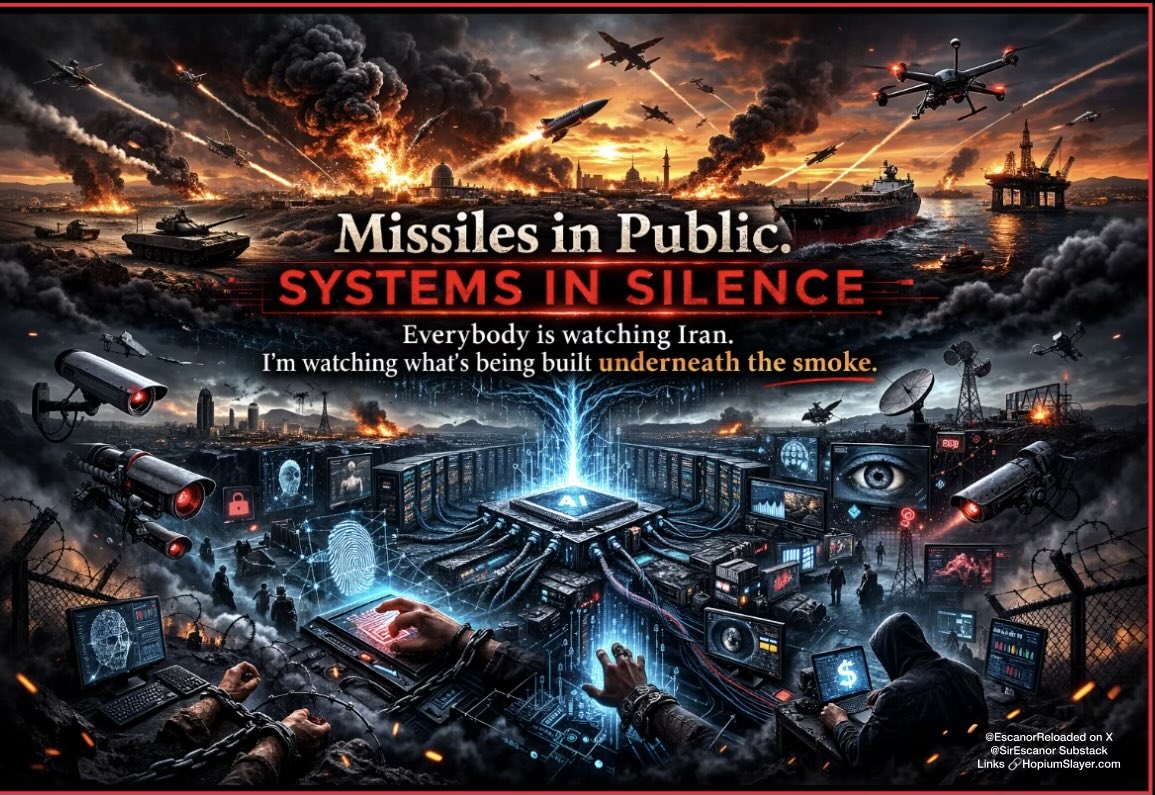 EscanorReloaded's tweet photo. Missiles in public. Systems in silence.

Everybody is watching Iran. I’m watching the cage being built underneath the smoke.

People keep talking about Iran like it’s some weak desert relic waiting to be toppled.

That’s Pentagon fan fiction at best. 

Iran’s real strength is cheap drones, missile volume, hardened terrain, buried infrastructure, and oil leverage.
Not to mention an educated population who’s been around the block for millennia. 

2/
Start with the math.

A Shahed-type drone can cost around $20,000–$30,000.

In other words, they can throw flying lawnmowers with explosives on them and force empires to respond like every incoming object is made of gold.

3/
Now look at the other side of that equation.

Recent Patriot contract math puts a PAC-3 MSE interceptor at roughly $5 million each.

And air defense often doesn’t fire just one

4/
That means a cheap inbound can trigger 2 interceptors and burn roughly $10 million just to stop one threat that cost a tiny fraction of that to launch.

5/
That’s the trap.

They send scrap metal.
You answer with mortgage-sized missiles.

That is how empires get bled out while still pretending they’re winning.

6/
And this is before we even get to geography.

Iran is not some flat sandbox built for a clean little regime-change fantasy.

Mountains. chokepoints. hardened sites. underground infrastructure.

Airstrikes are easy for people who don’t have to occupy anything.

Reality is where invasion fantasies go to die. 

7/
Then comes the real artery: the Strait of Hormuz.

One of the most important oil chokepoints on earth
In 2024, oil flow through it averaged 20 million barrels per day or about 20% of global petroleum liquids consumption. 

That means Iran does not need boots on American soil to hit Americans.

It can hit fuel.
Shipping.
Insurance.
Freight.
Food.
Everything downstream.

*Insurance companies are charging 20-50 million per shipment currently

8/
That’s why Venezuela suddenly makes more sense.

The minute a major oil chokepoint starts shaking, all the moral theater evaporates.

“Rogue states” with reserves stop being villains in the script and start becoming emergency inventory.

Empire values are always flexible when barrels are involved.

9/
And yes, this can strain Mexico and Canada too.

Because once overseas energy lanes get shaky, Washington naturally leans harder on nearby supply,

That means pressure moves inward.

The outside shakes, so the empire grabs neighbours by the throat.

10/
So strip it down to the bones:

$20k–$30k drone
vs
~$5M interceptor
x 2 missiles per target

That’s the board.

Cheap pressure.
Expensive response.
Finite stockpiles.
An oil chokepoint hanging over the whole game.

11/
But even all of that still isn’t the deepest layer.

The bombs are the spectacle.
The cloud is the architecture.

Everybody is staring at what explodes in public.
I’m staring at what gets built in silence.

12/
While the public watches Iran, Oracle has been making major moves in the background.

Federal health modernization.
Classified cloud.
Generative AI in Top Secret environments.
Grok running through Oracle cloud.

That is not random timing.
And it started as the first rockets were fired, mergers are to be finalized by March 20th. (See video)

13/
And Larry Ellison is not some irrelevant old billionaire wandering through the background of the story.

He founded Oracle.
Still runs it as chairman and CTO.
Oracle traces back to a CIA project and the CIA was its first customer.
He’s also part of Trump’s Project Stargate. 
500 billion pumped straight into AI databases, infrastructure and surveillance. 

Thread Continues Below 👇🏻