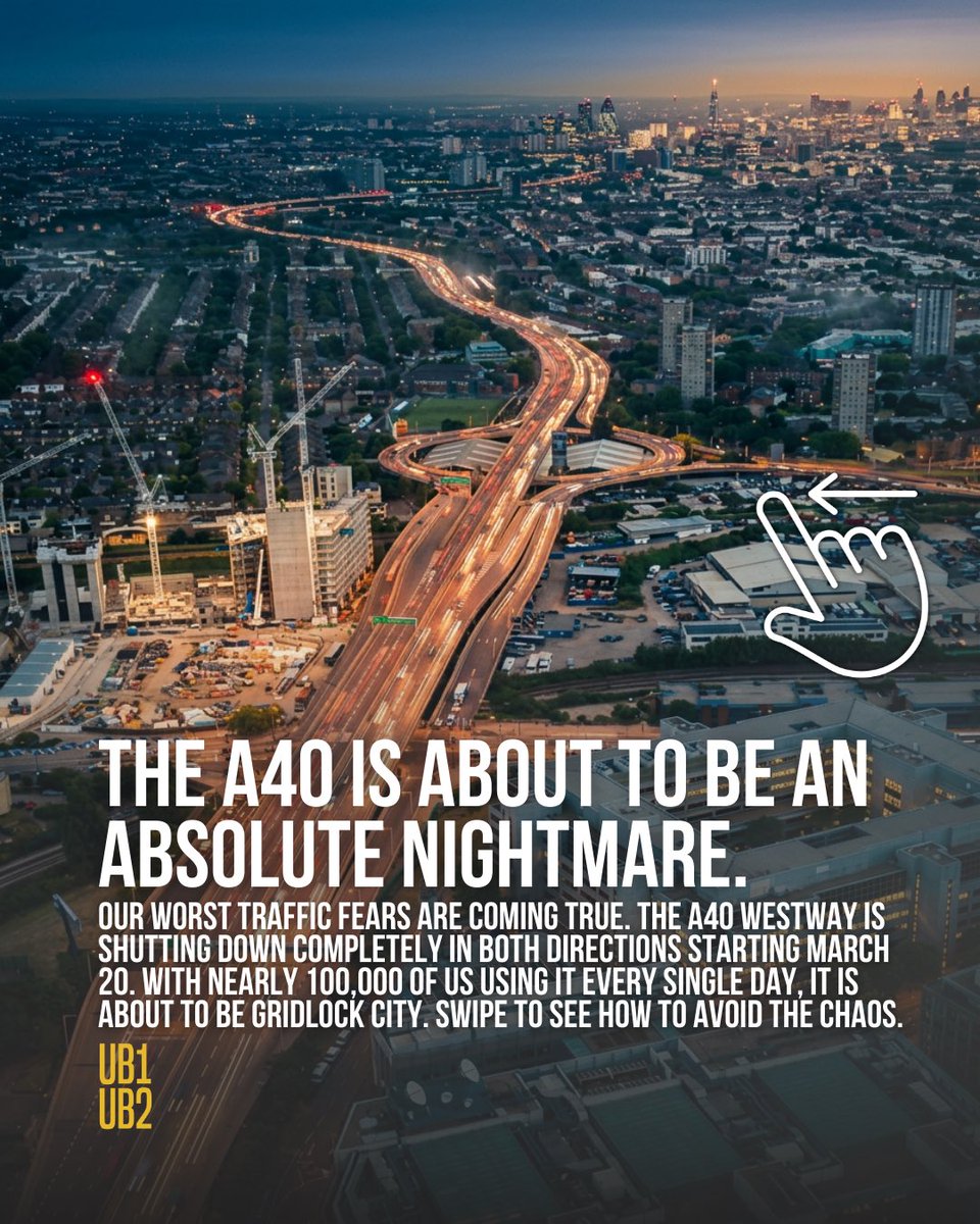 Transport for London is dropping a massive headache on West London by completely shutting down the A40 Westway in both directions starting at 10 PM on Friday, 20th March.

This isn’t just a quick weekend job - the road will be closed 24/7 all the way until late April 2026 while