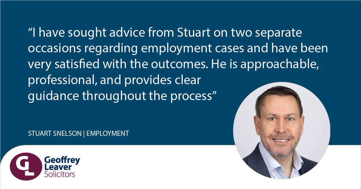 GLeaverLLP's tweet image. Great feedback for Stuart following recent Employment matters.

If you need straightforward, expert advice on an employment issue, our Employment team is here to support you. &amp;gt;bit.ly/3N2COTg

#ClientFeedback #EmploymentLaw #WhenExperienceMatters