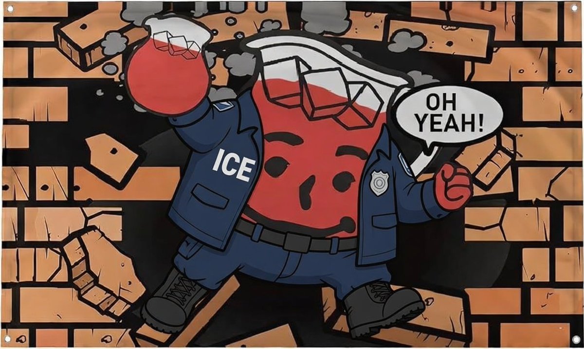 ApexImperialist's tweet photo. #KoolAidMan x ICE: YOU WILL DRINK THE KOOL-AID AND YOU WILL BE HAPPY! OR YOU GET DEPORTED! https://t.co/zqkS6HQf7T