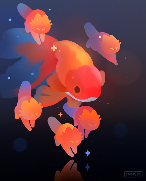 Goldfish kittens ^_^ ( wallpaper link in bio! )