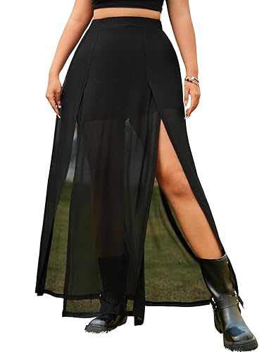 I just received Verdusa Women's Plus Size Skirts High Waist Split Side Sheer Mesh A Line Long Skirt - 3X-Large Plus - Black from luxaurelian via Throne. Thank you! throne.com/astronautilu5x #Wishlist #throne