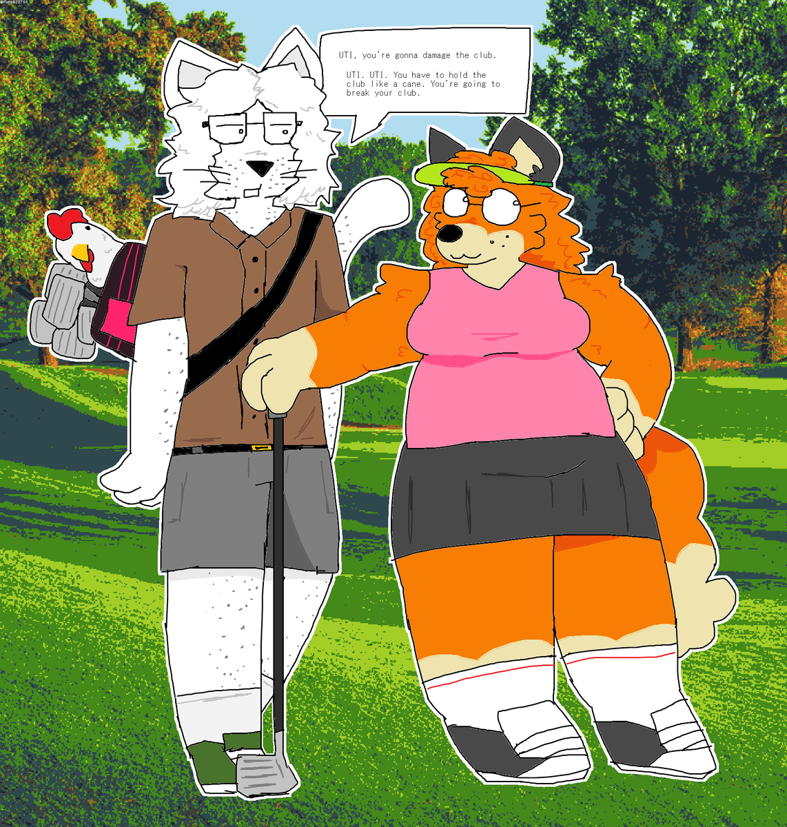 UTI going golfing! With <a href="/Apothecanine/">Aleksis Midnight Leopaldon</a>'s Lenaia as her caddie...