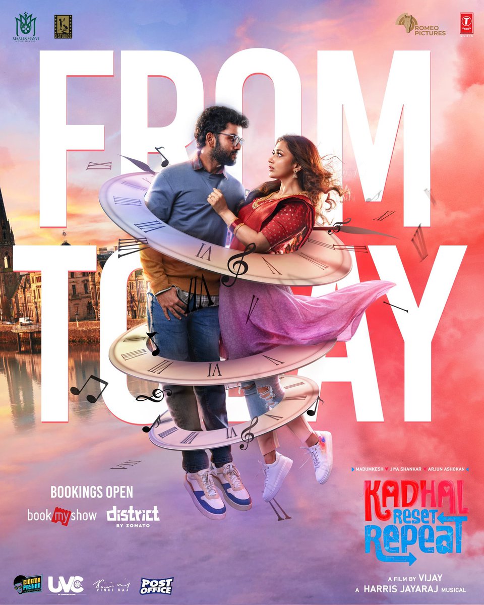 TTSR_Official's tweet photo. #KadhalResetRepeat From Today 🔥
In Cinema's From Mar 06th 2026 📣
@ttsr_official @vijayavikashm #KRR #Madumkesh #JiyaShankar #ArjunAshokan #MSBhaskar #HarrisJayaraj #Vijay #CinemaUpdate #KollyWood #Cinema #India #TTSR #TamilTVSatellitesRights #VijayaVikash
#VIJAYAVIKASHM https://t.co/jCvd7G465h