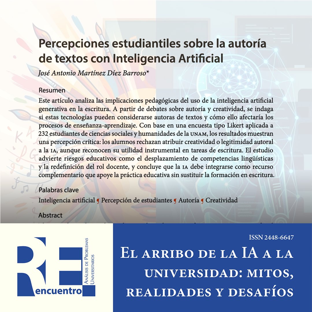 🐾 ¿Le darías crédito de autor a una inteligencia artificial?
El debate sobre autoría y creatividad está más vivo que nunca.

Lee la investigación de José Antonio Martínez Díez Barroso y descúbrelo por ti mismo.
📄 bit.ly/202488-04