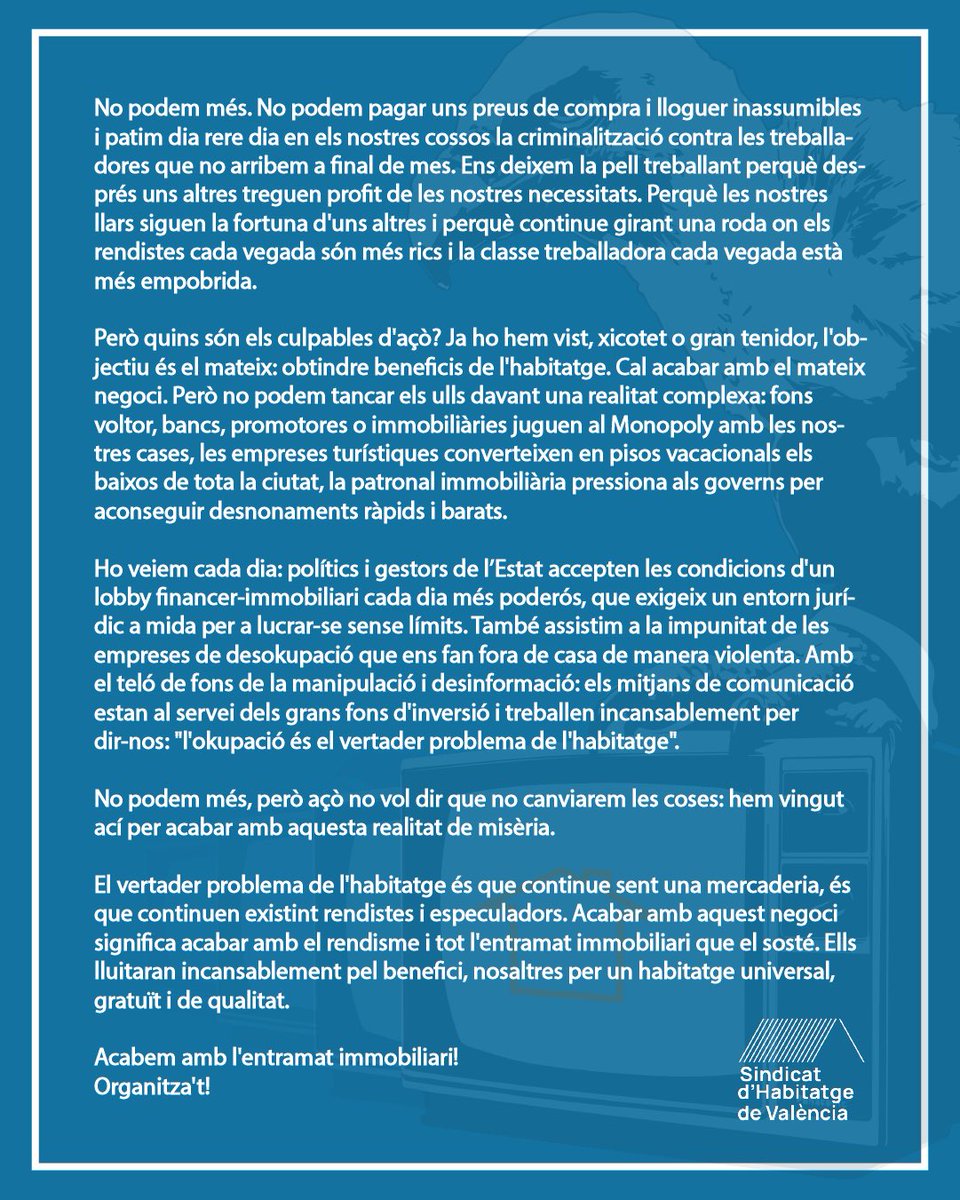 Sindicat d'Habitatge de València tweet media