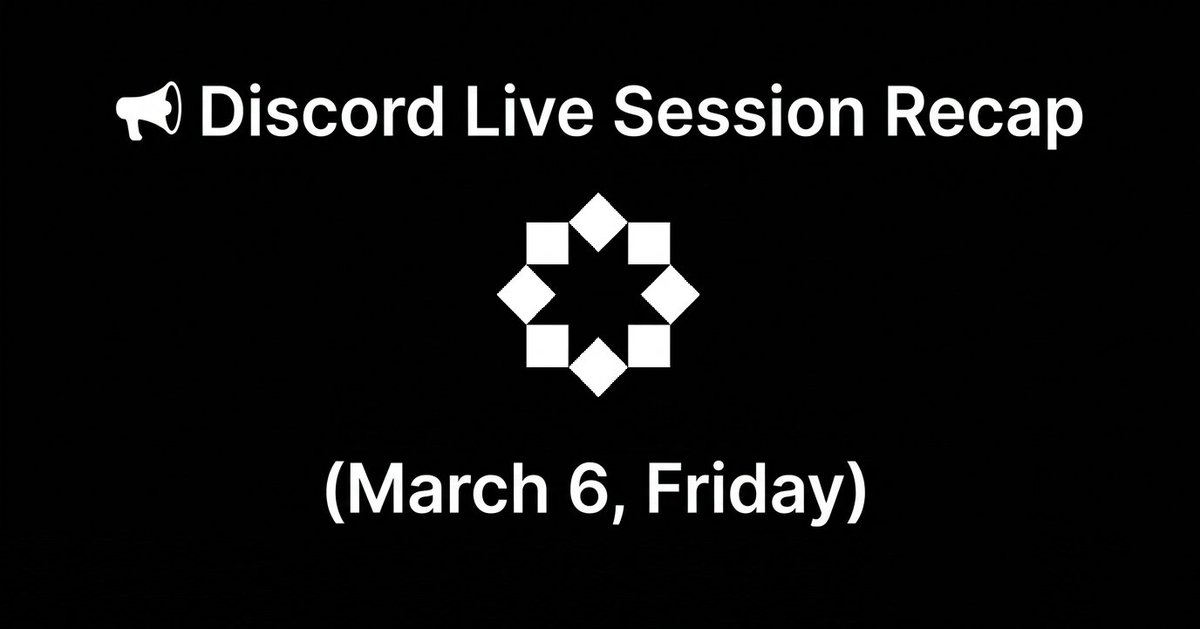 📢 Startale Discord Live Session Recap (March 6, Friday)

Here are the key updates from the latest session:

✅Major Bug Fixes
▫️ Withdrawal failed / Invariant failed
▫️ Approval failed
▫️ User operation rejected
▫️ General transaction failure errors

If you previously