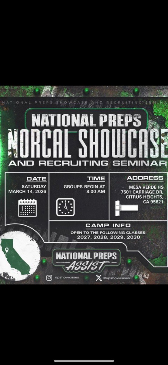 LiamMorad21's tweet photo. I will be attending the national preps NorCal showcase camp!

Can’t wait to get to work!
@CalSilva_QB @Gregorifootball @NPShowcases @DallasSanchez_4 @COACHSTACE_ @Coach_Wallace1 https://t.co/DEysMwC1ok