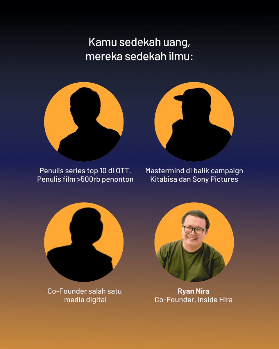 insidehira's tweet photo. Perkenalkan, ini Lailatul Content, program pengantar kami. Rencananya akan ada setiap Ramadan.

Konsepnya sederhana:
- Kamu sedekah uang.
- Narasumber sedekah ilmu di sesi online.

Sedekahnya di mana? Bebas, yg penting min. Rp100.000 dan ada bukti transaksi.

Soal pendaftaran… https://t.co/VkXEamGJIj