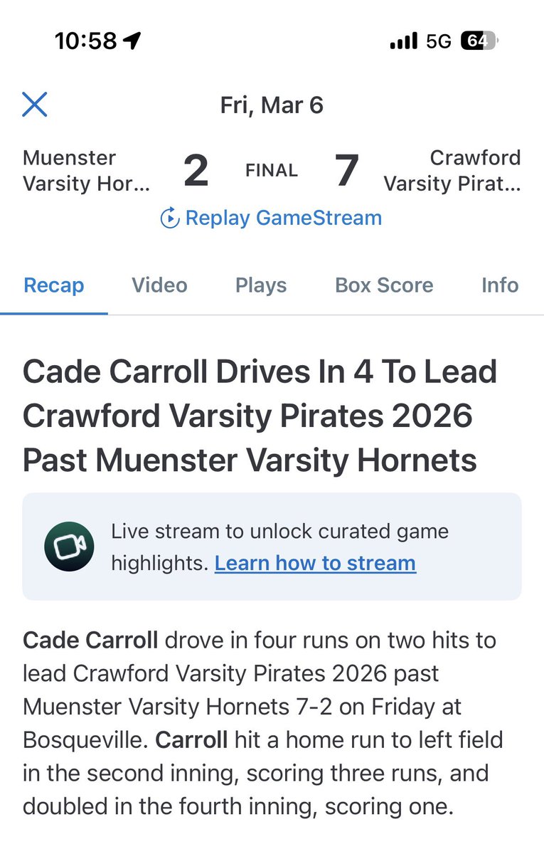 Cade Carroll tweet media