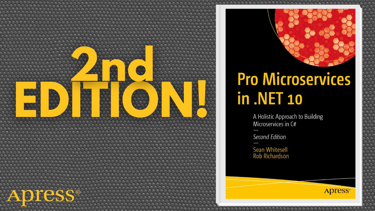 Apress's tweet image. 🚀 The future of .NET is here! Explore .NET 10’s new features, from C# 14 enhancements to #Blazor, MAUI &amp;amp; ASP .NET Core. Build scalable, secure apps with hands-on projects &amp;amp; practical tips. #DotNet #CSharp #MAUI #ASPNetCore 💻

🔗 ow.ly/rHKK50XSG2x