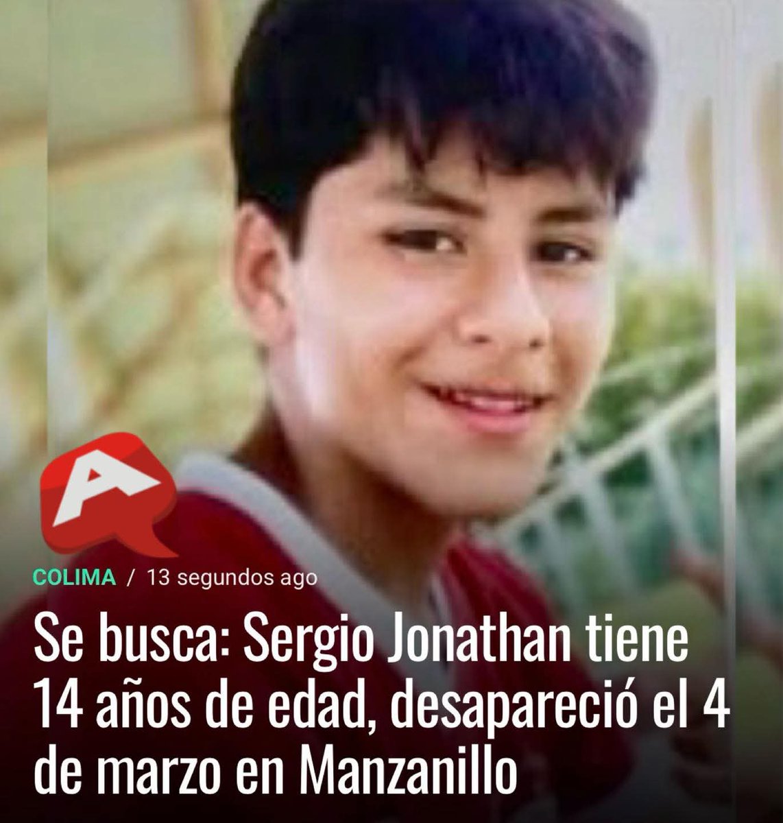 Las autoridades solicitaron el apoyo de la ciudadanía para aportar cualquier información que ayude a localizar al menor. Para ello, pusieron a disposición el número 312 131 3809, además de los canales oficiales de la Comisión de Búsqueda.