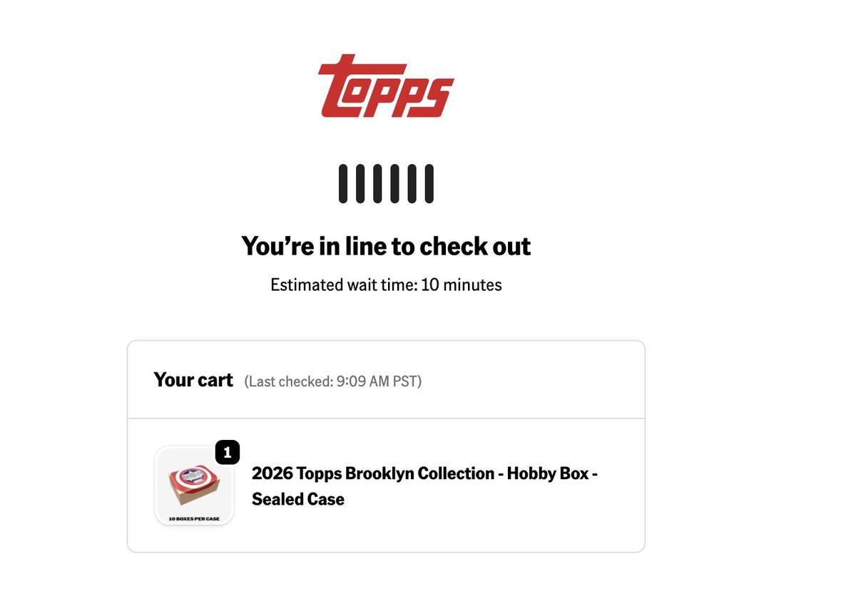 This is rigged 100%!!

Started at 6 mins, then waited and it went to under 1 min.  Then after that it jumped up to 10 mins!!

<a href="/Topps/">Topps</a> you need to fix this process!